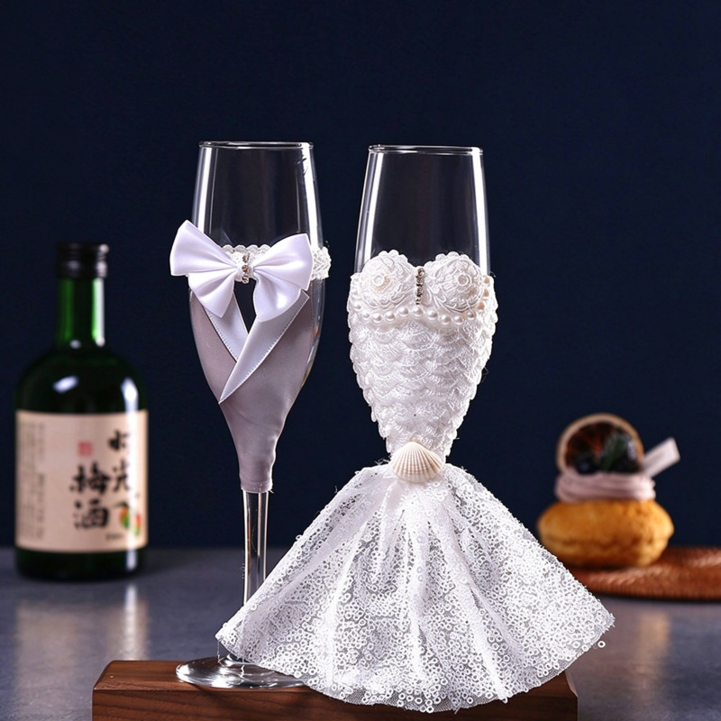 Wedding Champagne Flutes Set B - Home Bar Set 评论和价格